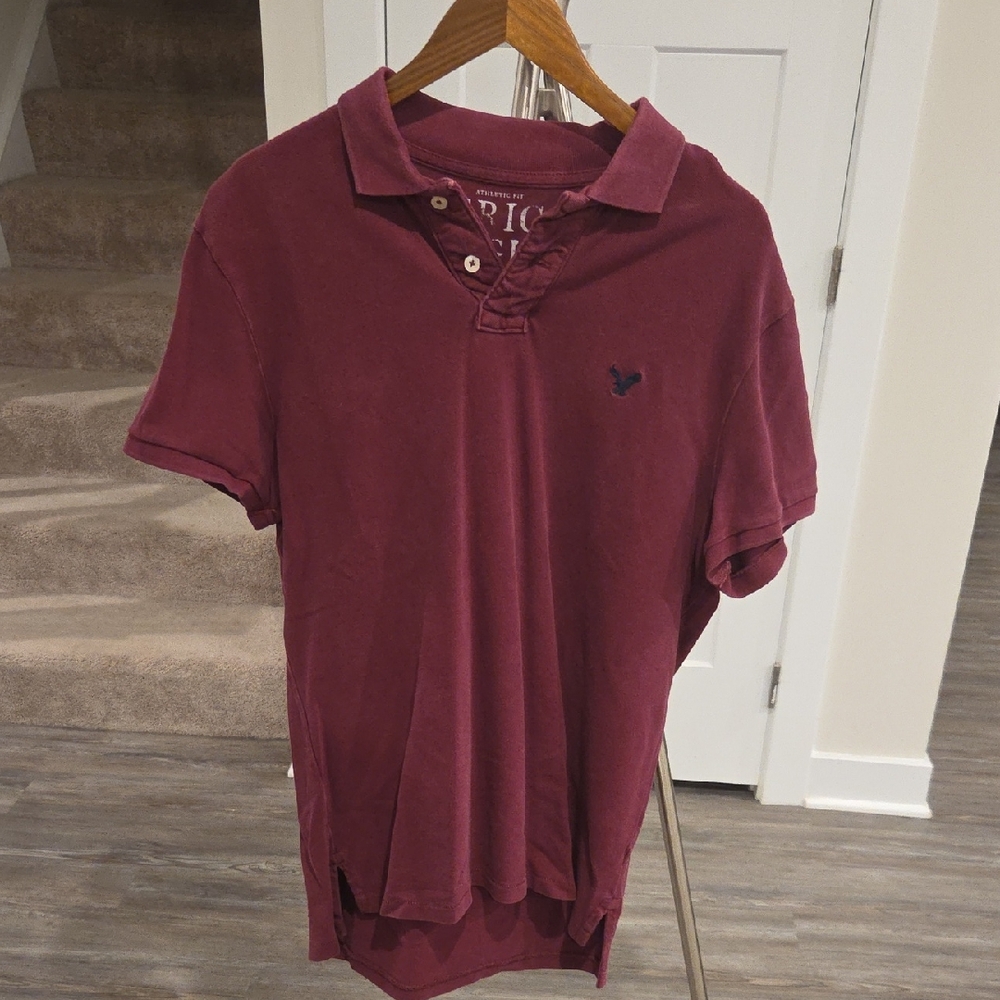 American Eagle Outfitters Maroon Polo Shirt
